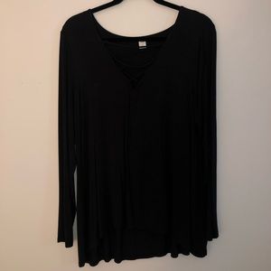 Black crisscross long sleeve